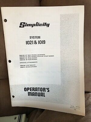 simplicity 4211 hydrostatic manual